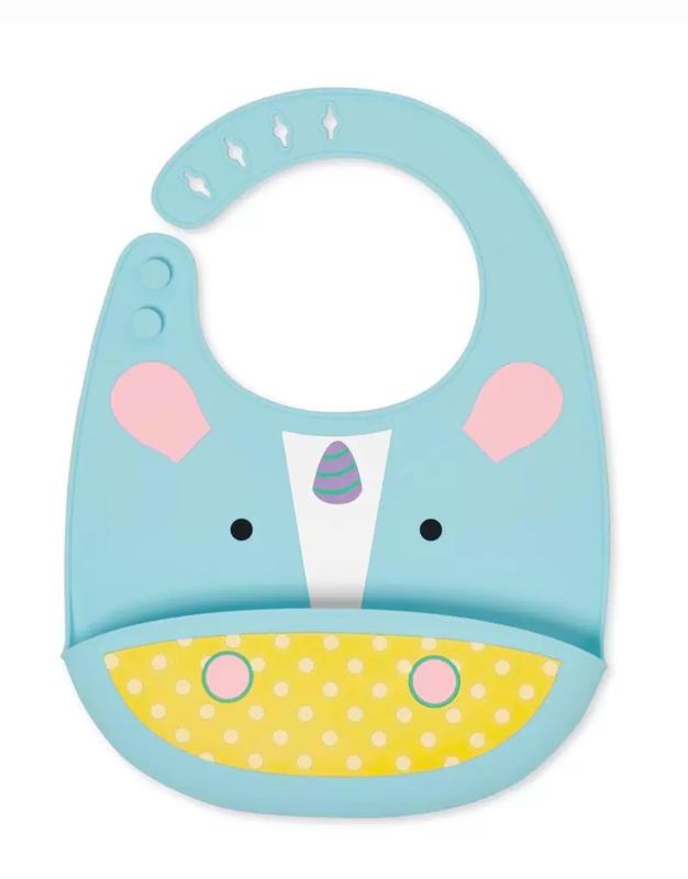 Детский силиконовый слюнявчик Skip Hop Zoo Fold&Go Единорог (013155)