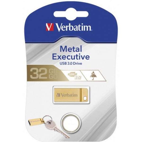 Флешка Verbatim Metal Executive 32GB Gold (99105) - фото 4