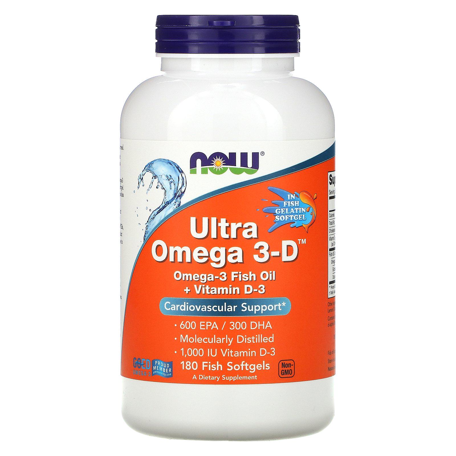 Концентрат рыбьего жира Now Foods Ultra Omega 3-D 180 капсул (167)