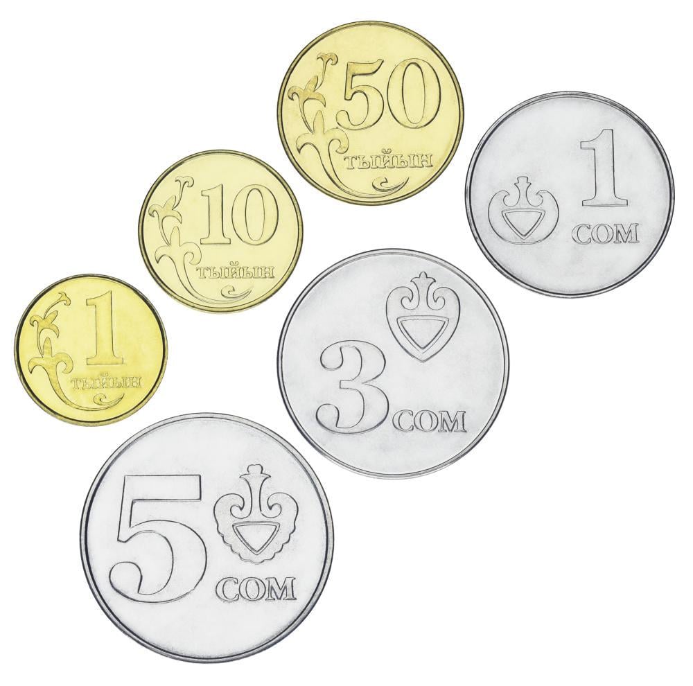 Набор коллекционных монет Кыргызстан 2008 UNC 1/10/50 тийин/1/3/5 сомов 6 шт. (34691138)
