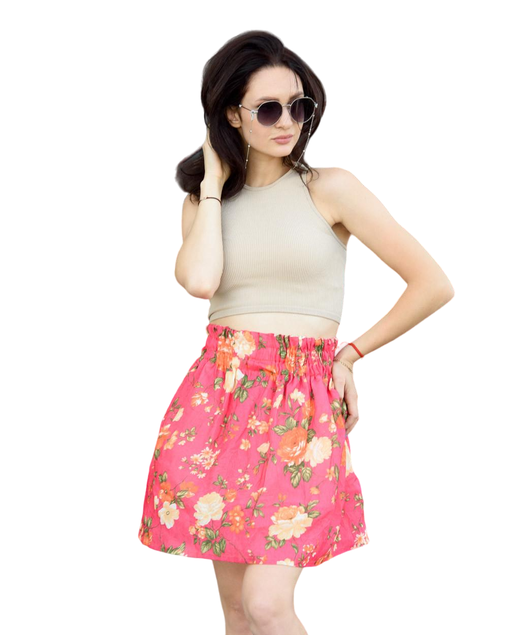 Спідниця квіточки на резинці 0001 XL Pink Спідниця квіточки на резинці 0001 XL Pink