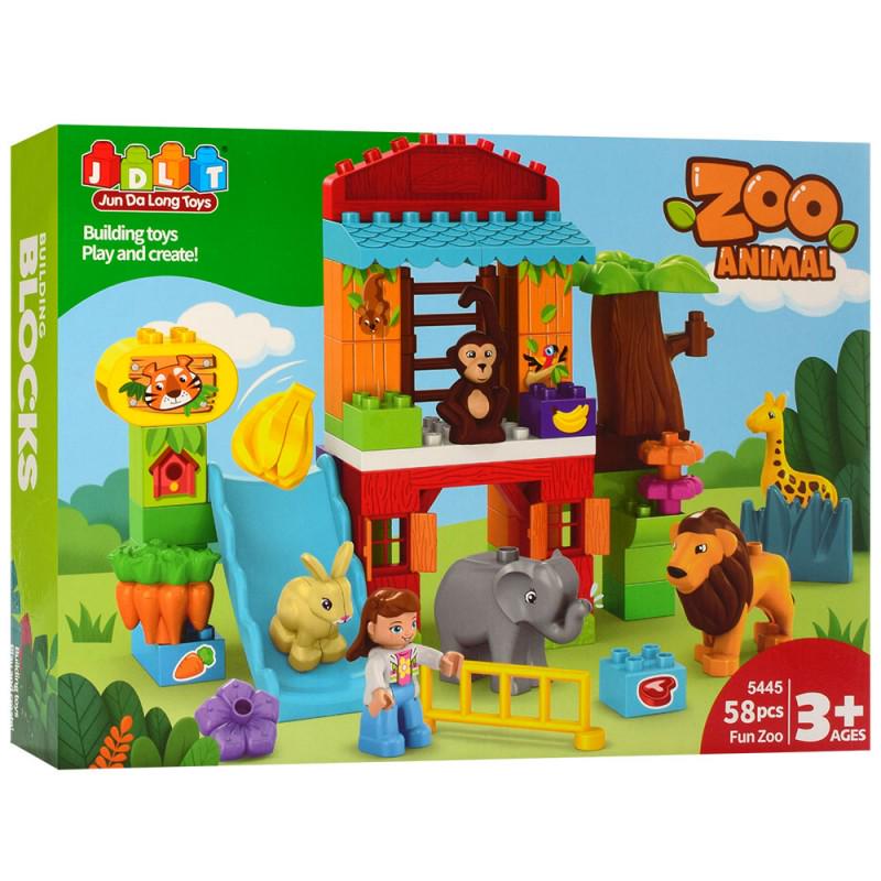 Конструктор детский зоопарк/фигурка/животные 58 деталей (5445)