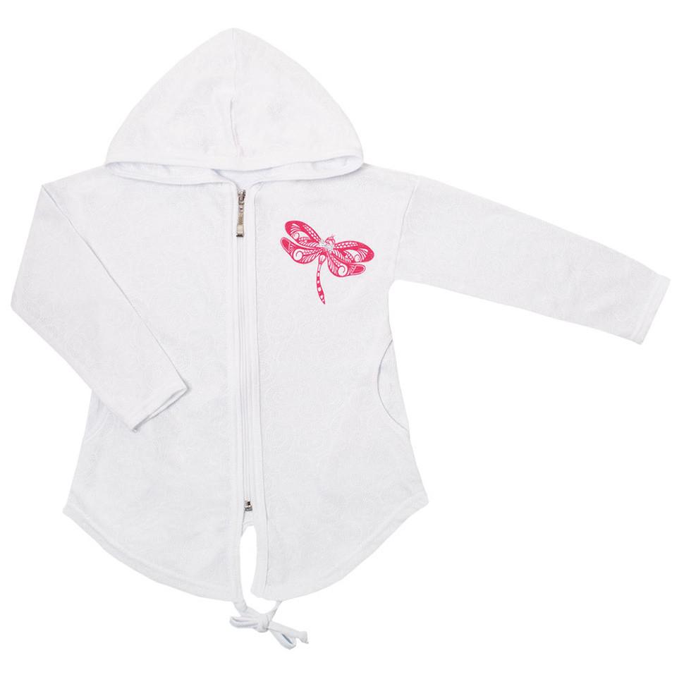 Кофта детская хлопковая для девочки на змейке Gabbi KR-19-21 Ажурная 98 см Белый (11559)