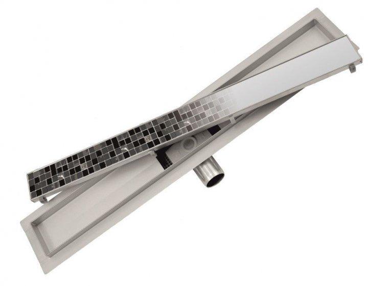 Трап лінійний для душу Fala з нержавіючої сталі візерунок Tile 2в1 Плитка 60 см (75363s)