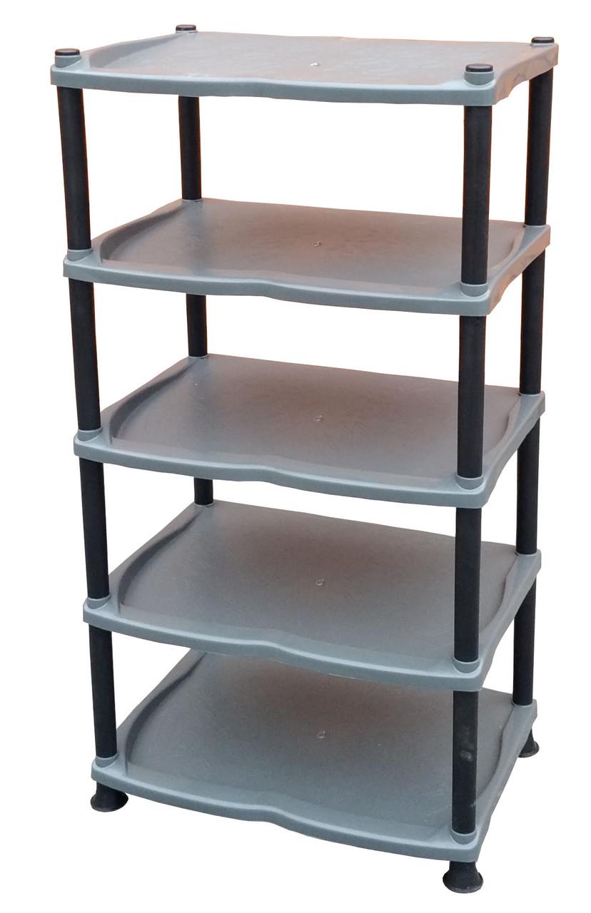 Полочка для обуви пластиковая 5 ярусов 85х45,5х32 см Серый (472734-Prob)