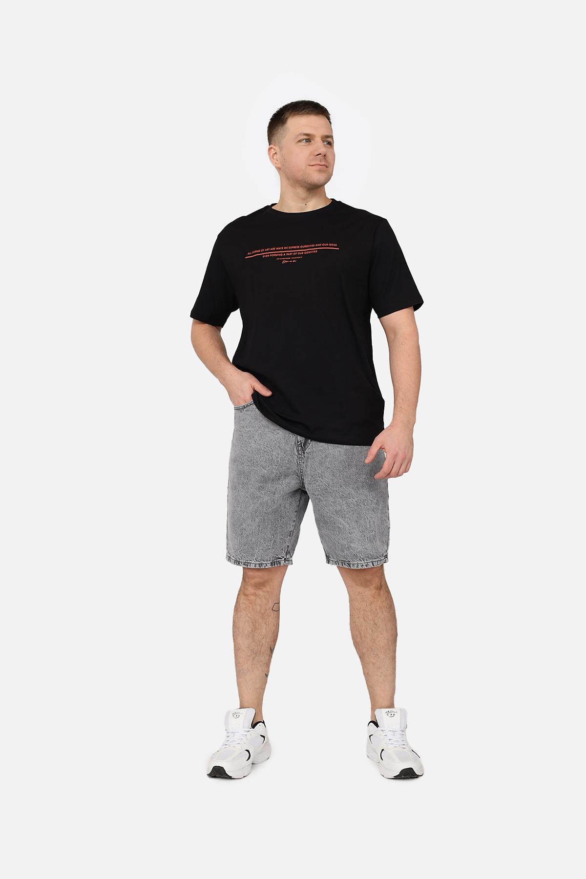 Футболка мужская ЦБ-00270044 с коротким рукавом р. 48 Черный (SKT001045186)