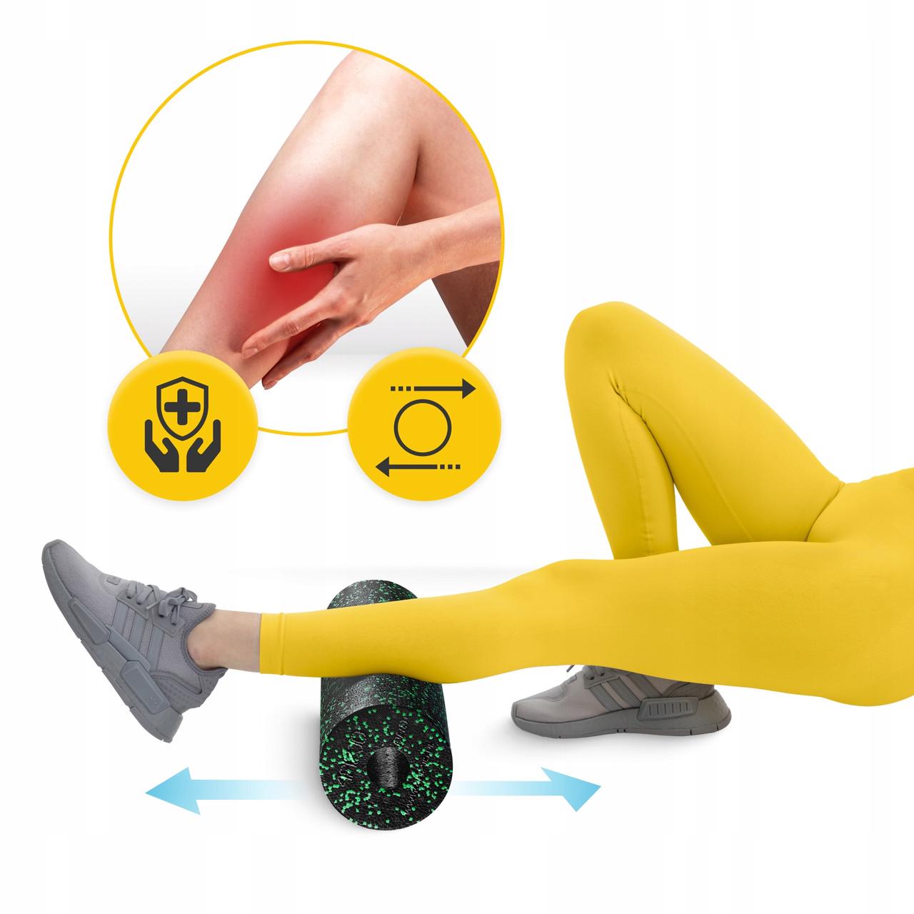 Масажний ролик 4fizjo EPP PRO+ гладкий 45x14,5 см Black/Green (P-5907739310590) - фото 3 Масажний ролик 4fizjo EPP PRO+ гладкий 45x14,5 см Black/Green (P-5907739310590) - фото 3