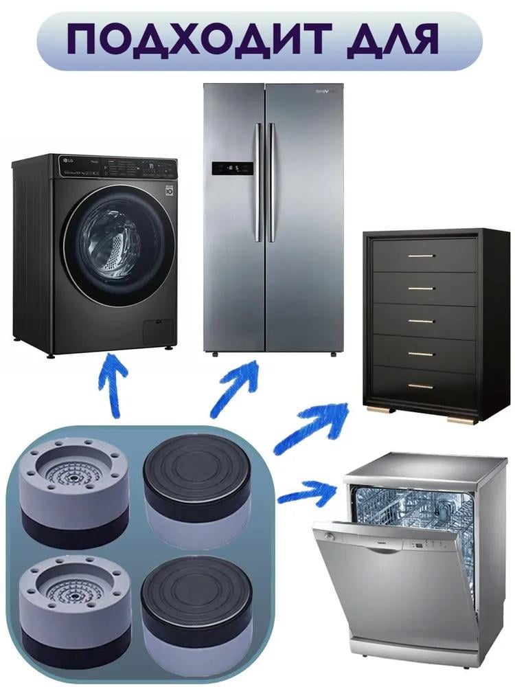 Підставки антивібраційні Electriclight для пральної машинки (376737192) - фото 4 Підставки антивібраційні Electriclight для пральної машинки (376737192) - фото 4