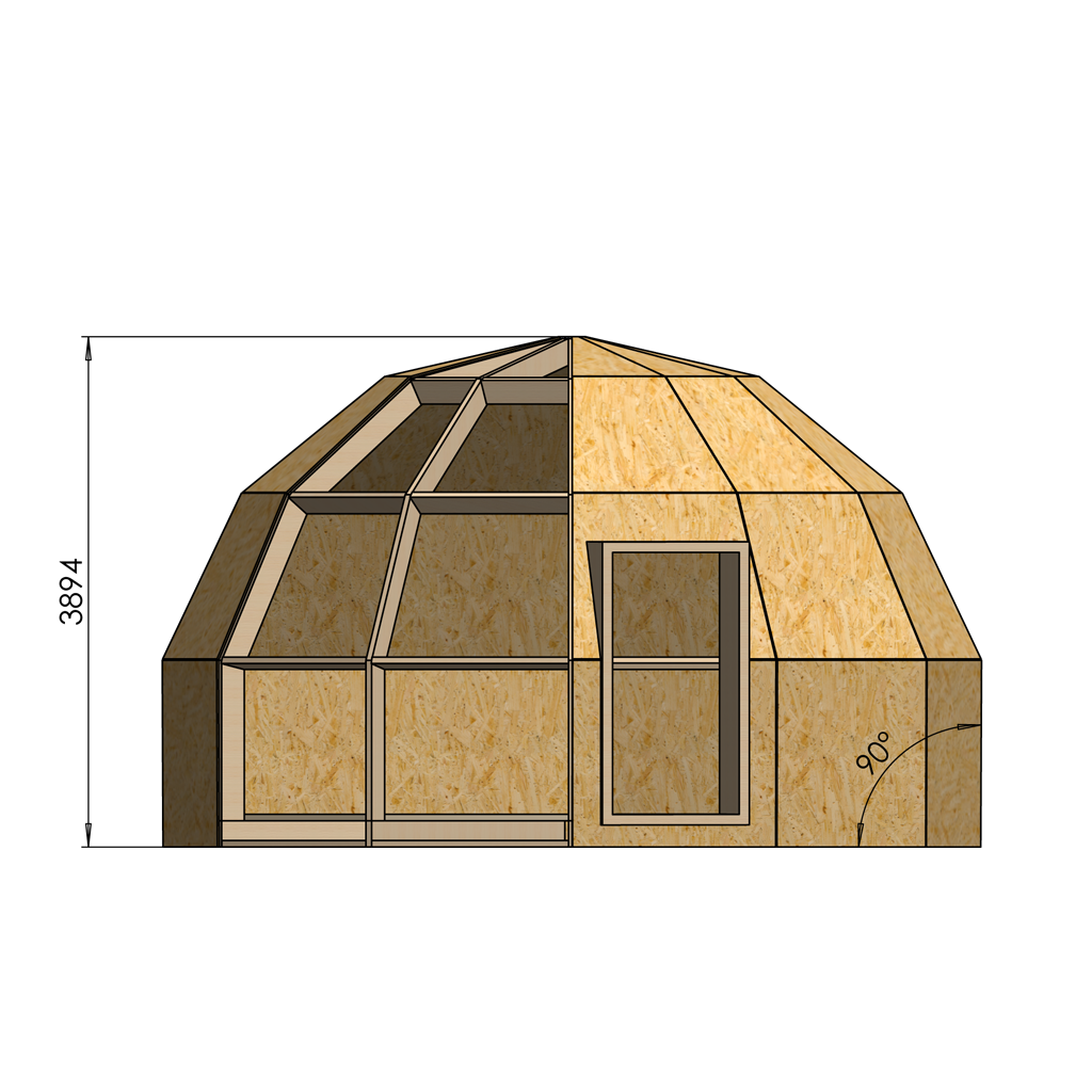 Дом купольный Freedome House 6 быстросборный каркасный S 28 м2 (FDH 6) - фото 3