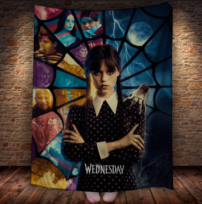 Плед с 3D принтом Уэнздей Аддамс 150х200 см (epi_1898) Плед с 3D принтом Уэнздей Аддамс 150х200 см (epi_1898)