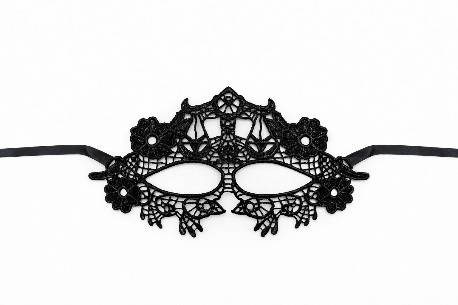 Маска карнавальная кружевная Весы One size Черный (189320)