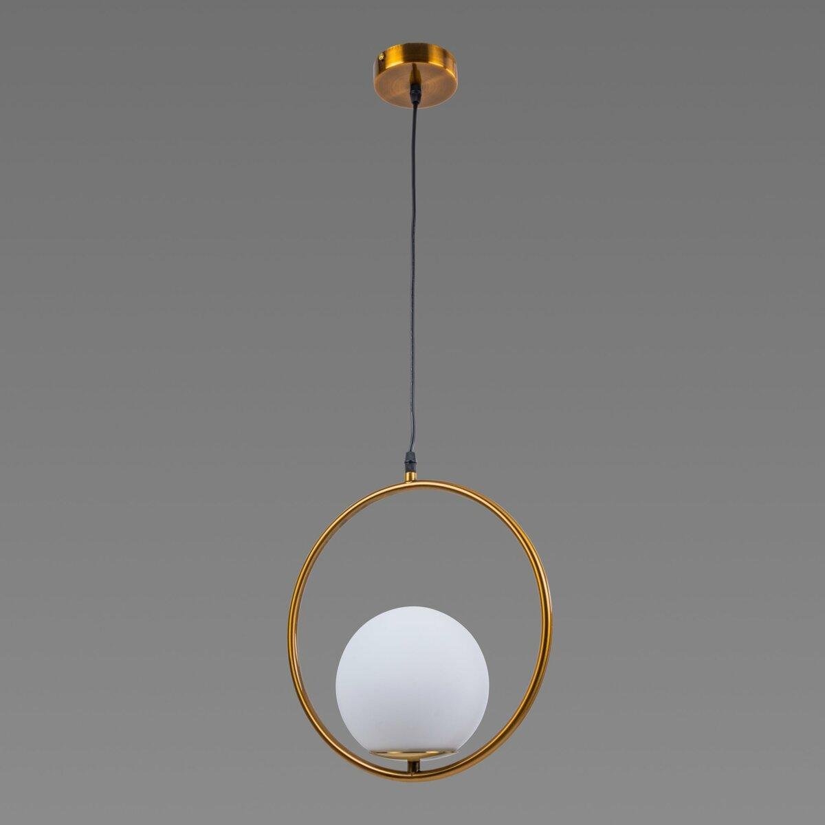 Підвісний світильник Sirius з круглим металевим каркасом під одну лампу Е27 Бронзовий (Ш 2003/1AB) - фото 3