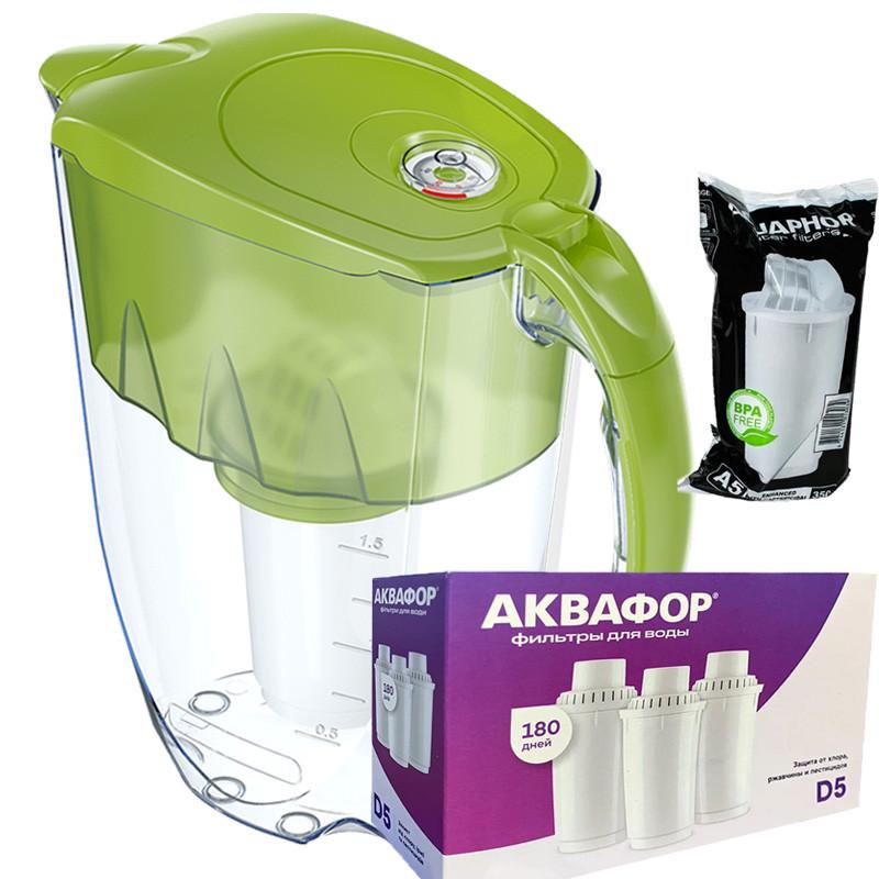 Фильтр-кувшин Аквафор Арктик А5 с тремя модулями D5 Лимонный (2333612270)
