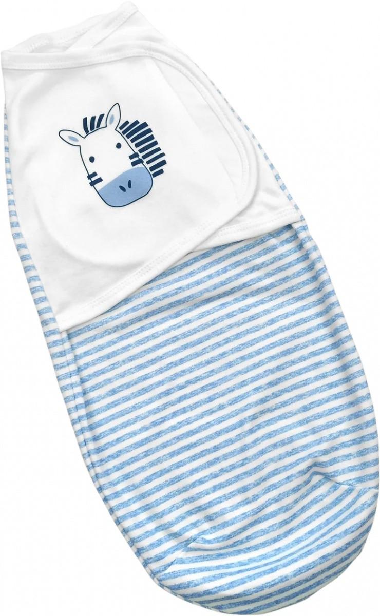 Пеленка-кокон на липучке Dexter's Зебра 56-62 см Голубой