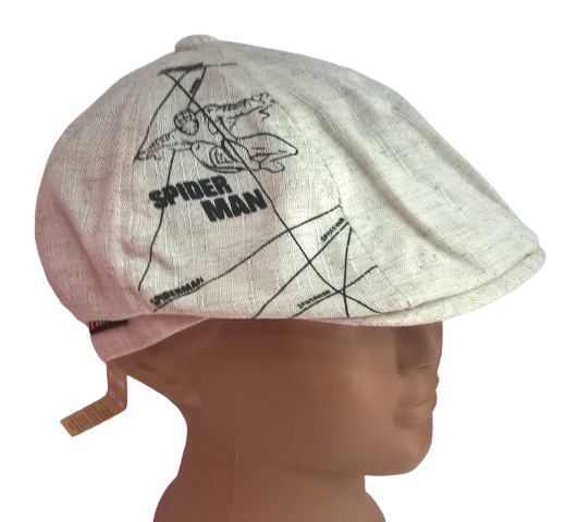 Детская летняя кепка ELLIPSE Spider Man восьмиклинка из льна р. 50 см Бежевый (6104Д/4.1/50)