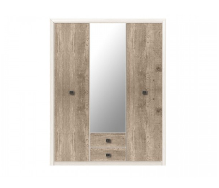 Шафа для спальні 3-дверна Gerbor Коен 2 SZF3D2S з дзеркалом з ДСП 1635х565х1200 мм Сосна Каньон/Дуб Корабельний (5145)