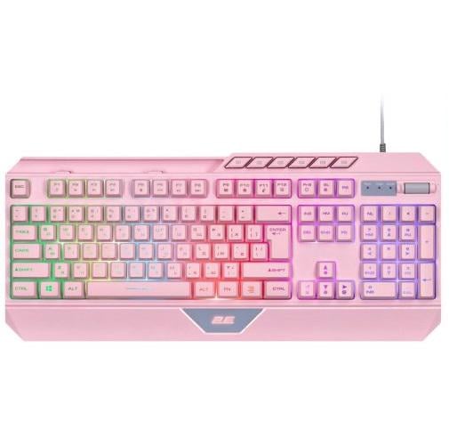 Клавиатура проводная игровая 2E KG315UPK Gaming RGB USB 2.0 ENG/Ukr Pink (12909574)