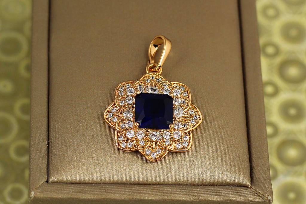 Кулон Xuping Jewelry Персия с камнем 2,3 см Золотой/Синий (30845247)