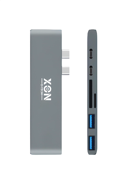 USB-хаб XON SmartHub Pro 7в1 Сірий (UHCCP074300G 5191) - фото 3