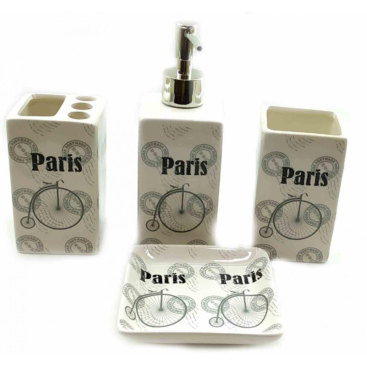 Набор аксессуаров Paris Deco для ванной комнаты 4 предмета