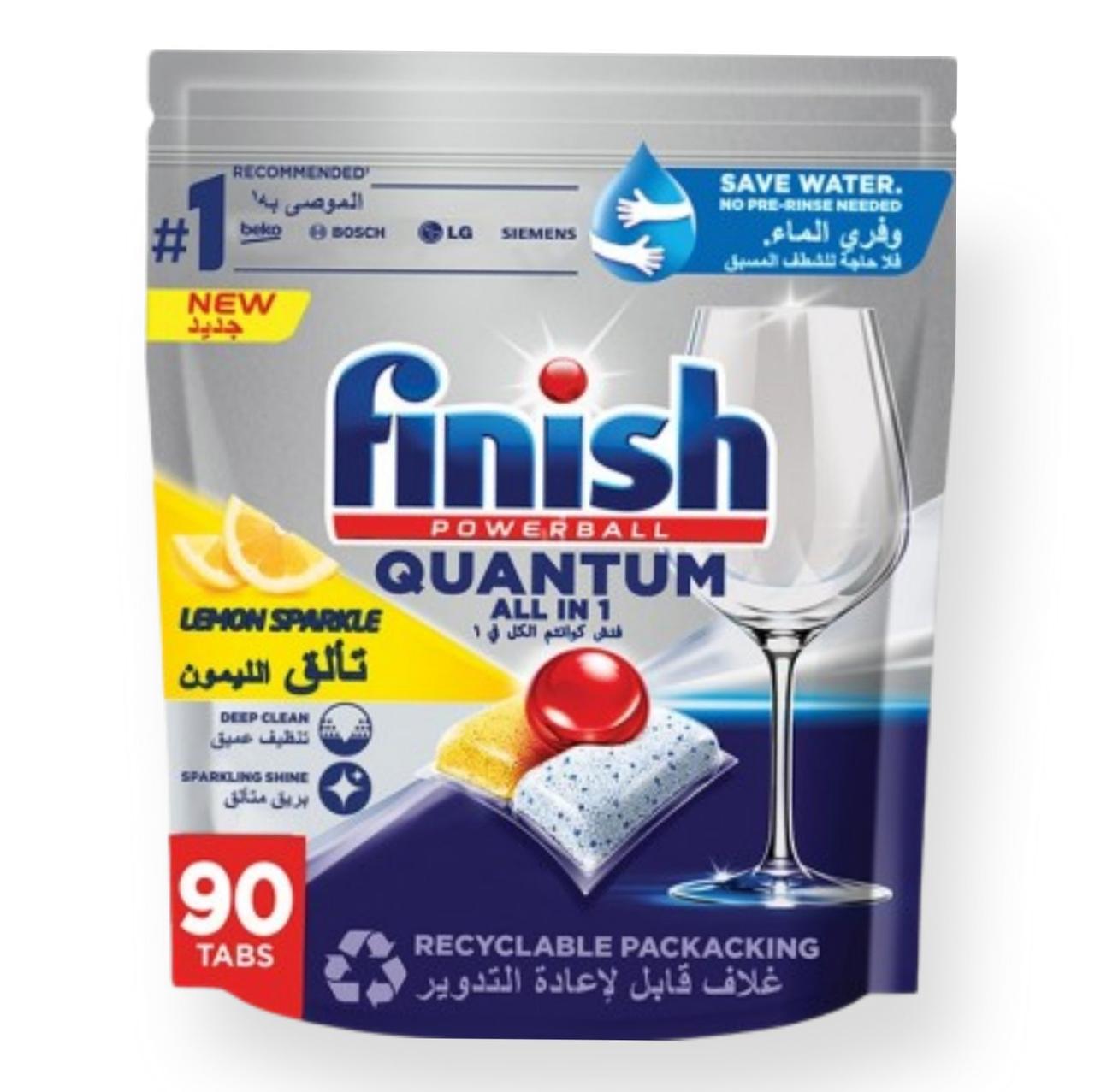Таблетки для посудомийних машин Finish Quantum All in 1 Lemon 90 шт.