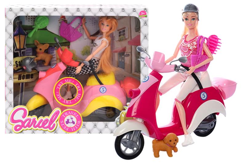 Лялькана скутере Yg Toys Sariel с собачкой 5,5x10x32,5 см Розово-желтый (5533) Лялькана скутере Yg Toys Sariel с собачкой 5,5x10x32,5 см Розово-желтый (5533)