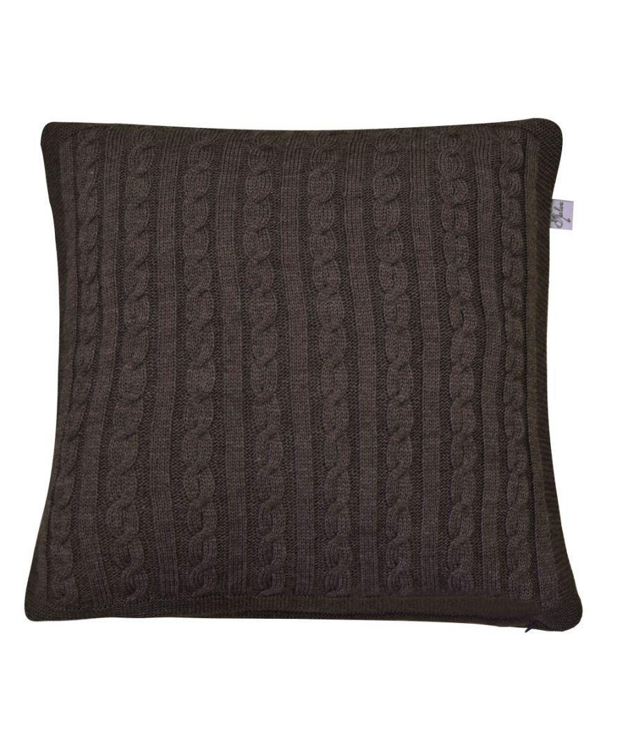 Наволочка вязаная SOFT косы 45х45 см Мокко (015)