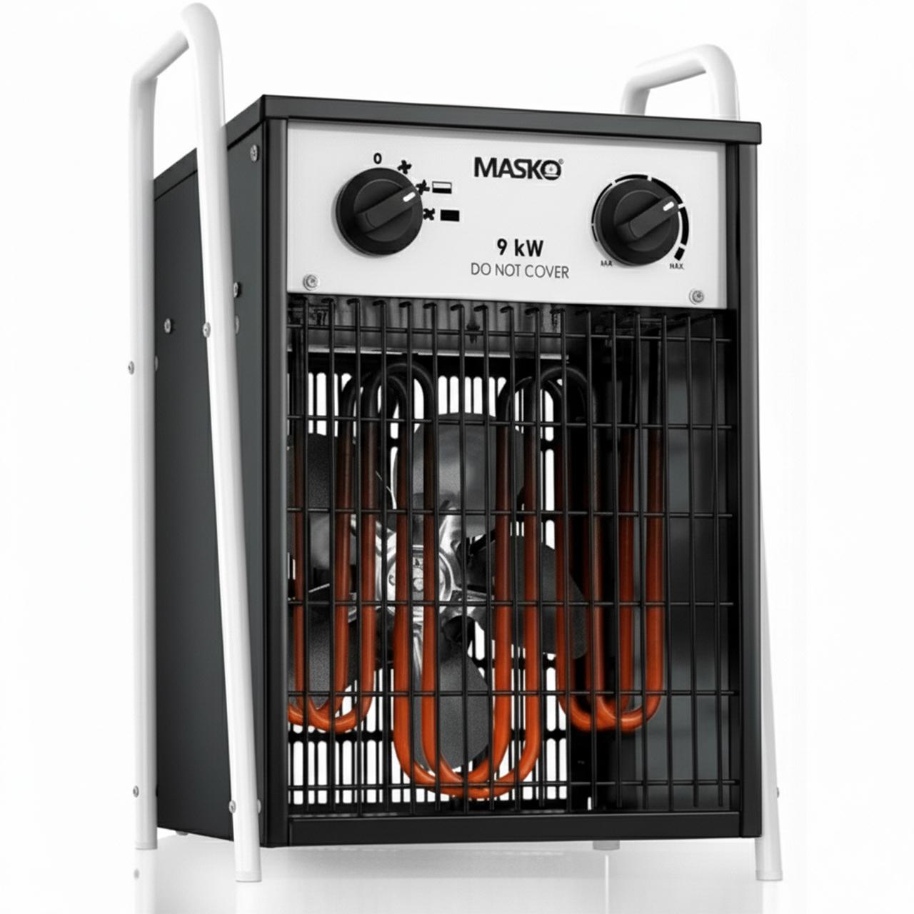 Тепловентилятор MASKO 9 KW Черный/Белый
