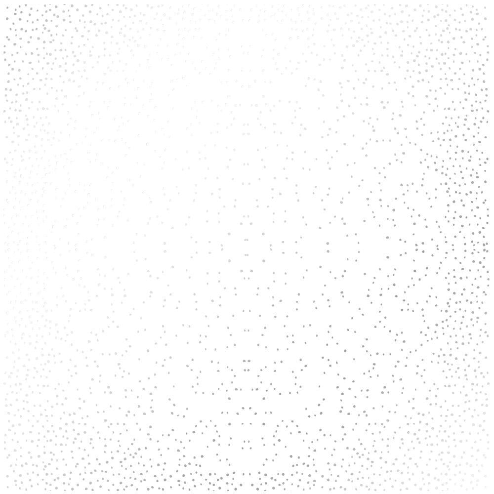 Лист бумаги односторонний Silver Mini Drops с серебряным тиснением 30,5х30,5 см White