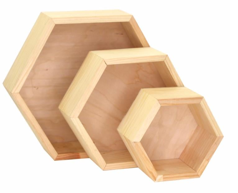 Набор деревянных полочек ROSA TALENT Соты 3 шт.