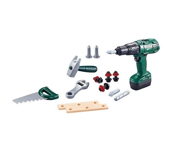 Набор инструментов игровой 15 элементов/шуруповерт Green (162749)