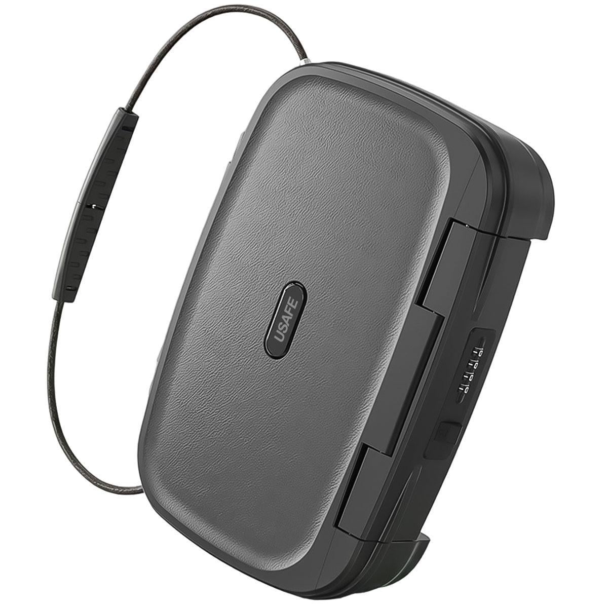 Сейф портативный водостойкий uSafe WPS-03 с кодовым замком и стальным тросом для телефона денег ключей и документов пляжный