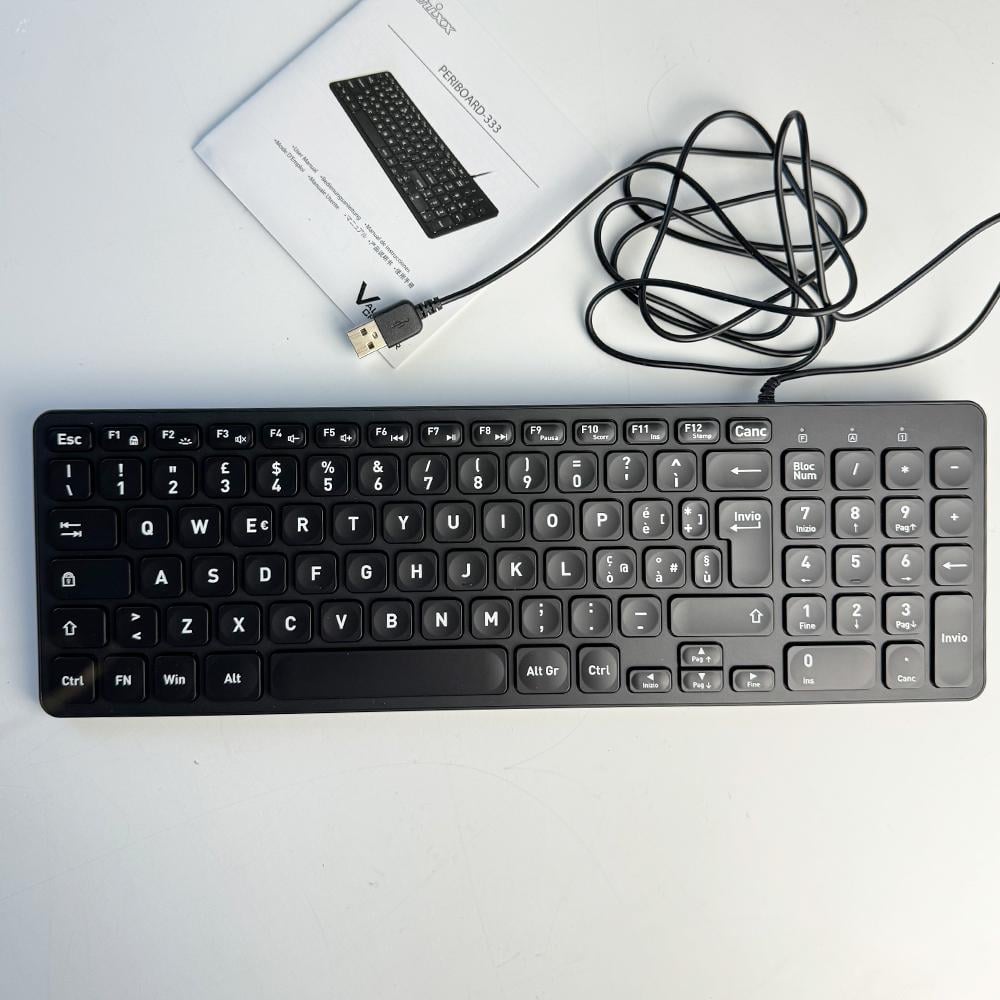 Клавиатура проводная Perixx PERIBOARD-333 с подсветкой usb-кабель итальянская раскладка (373634) Клавиатура проводная Perixx PERIBOARD-333 с подсветкой usb-кабель итальянская раскладка (373634)