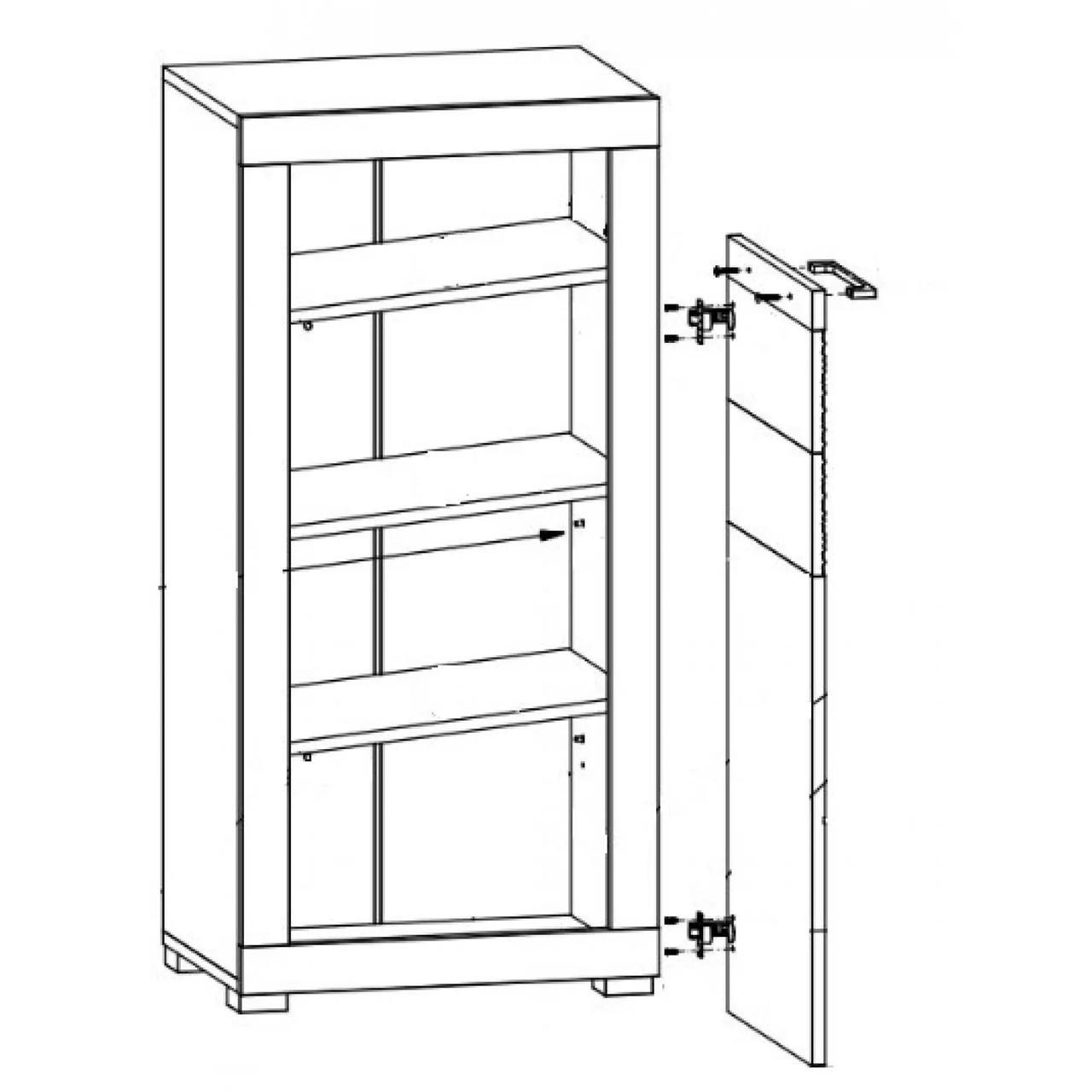 Комод з дверцею ВМК БРВ Флеймс REG1D/11/5 Білий/Білий глянець (GRB-1521) - фото 2 Комод з дверцею ВМК БРВ Флеймс REG1D/11/5 Білий/Білий глянець (GRB-1521) - фото 2