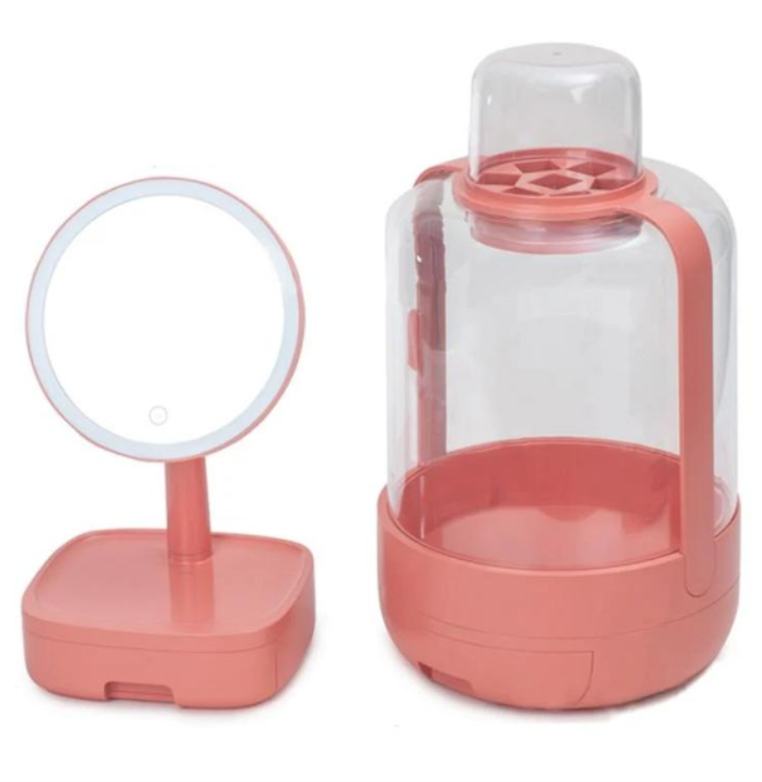 Набор для макияжа W-51 2в1 LED зеркало/органайзер Розовый (MER-14917_1155) Набор для макияжа W-51 2в1 LED зеркало/органайзер Розовый (MER-14917_1155)