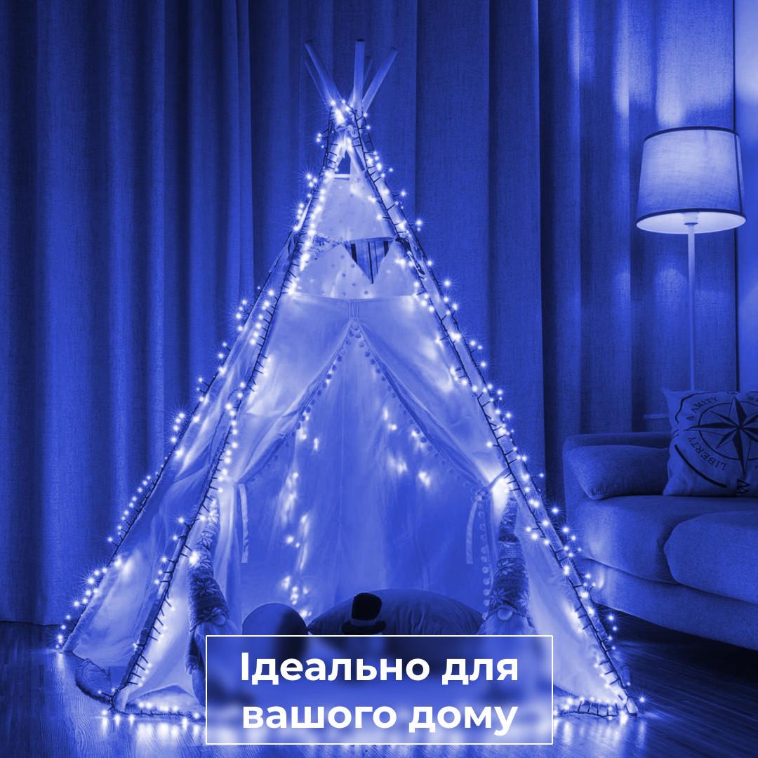 Гірлянда-нитка світлодіодна чорний провід 8 режимів роботина 161 LED лампочок 14 м Синій (2997) - фото 6 Гірлянда-нитка світлодіодна чорний провід 8 режимів роботина 161 LED лампочок 14 м Синій (2997) - фото 6