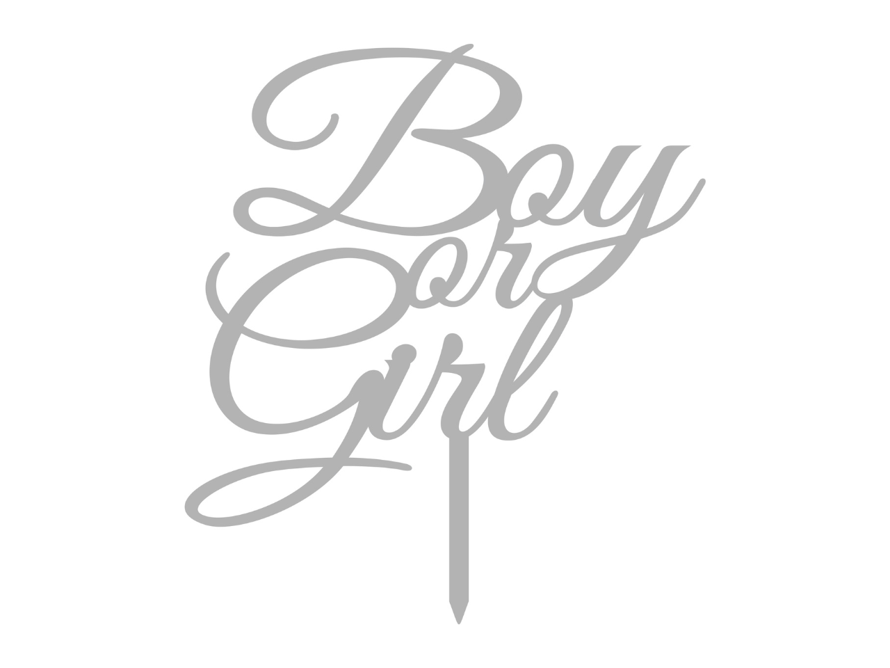 Топпер акриловый на ножке Elfy Boy or Girl Серебряный (TP70)