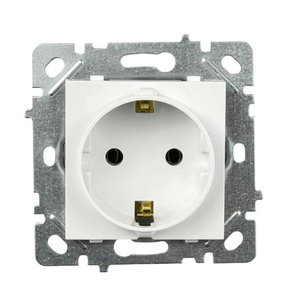 Розетка Nilson Selene без рамки одинарная с заземлением Белый (23110417)