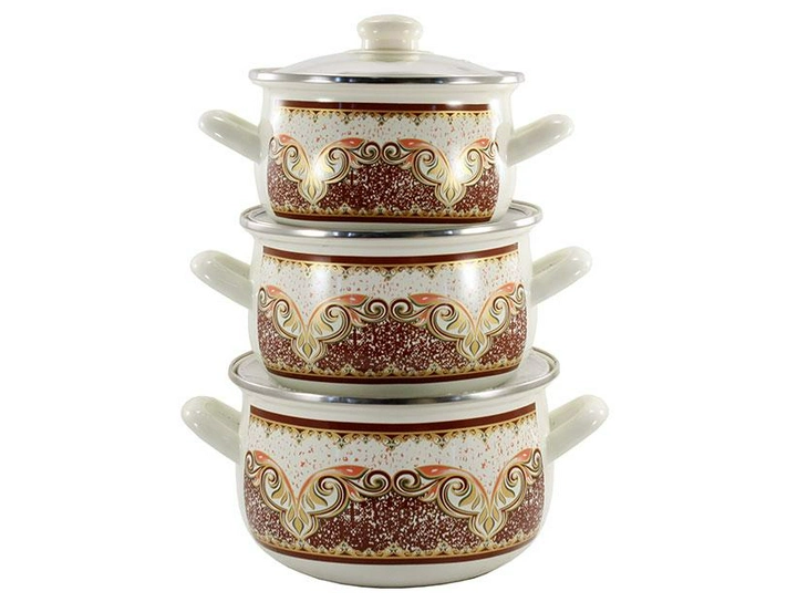 Набір каструль Interos Вензелі 3 предмети (274931) Набір каструль Interos Вензелі 3 предмети (274931)