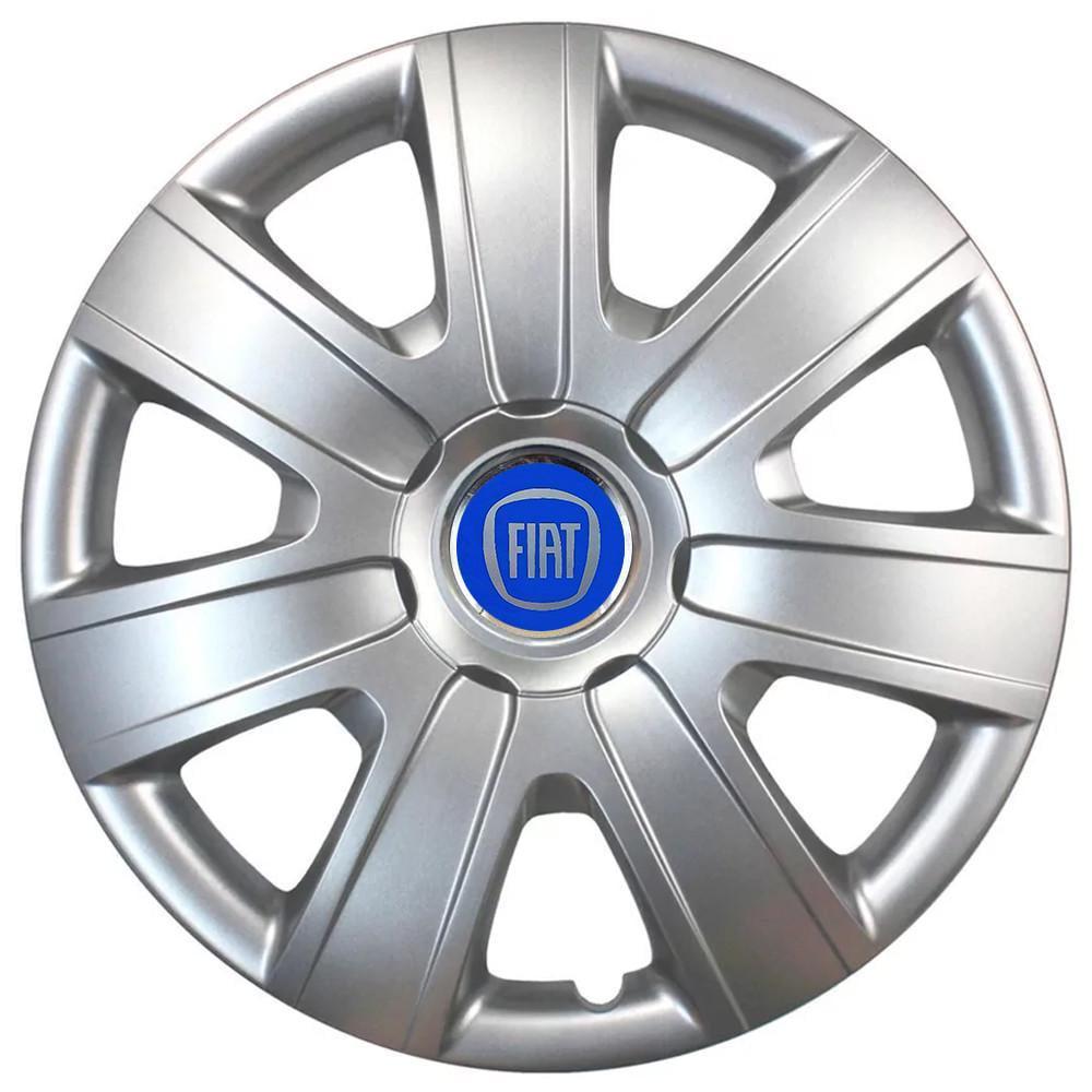 Колпаки SJS 104 с логотипом Fiat 4 шт. R13 Серебряный/Синий (2789080551)