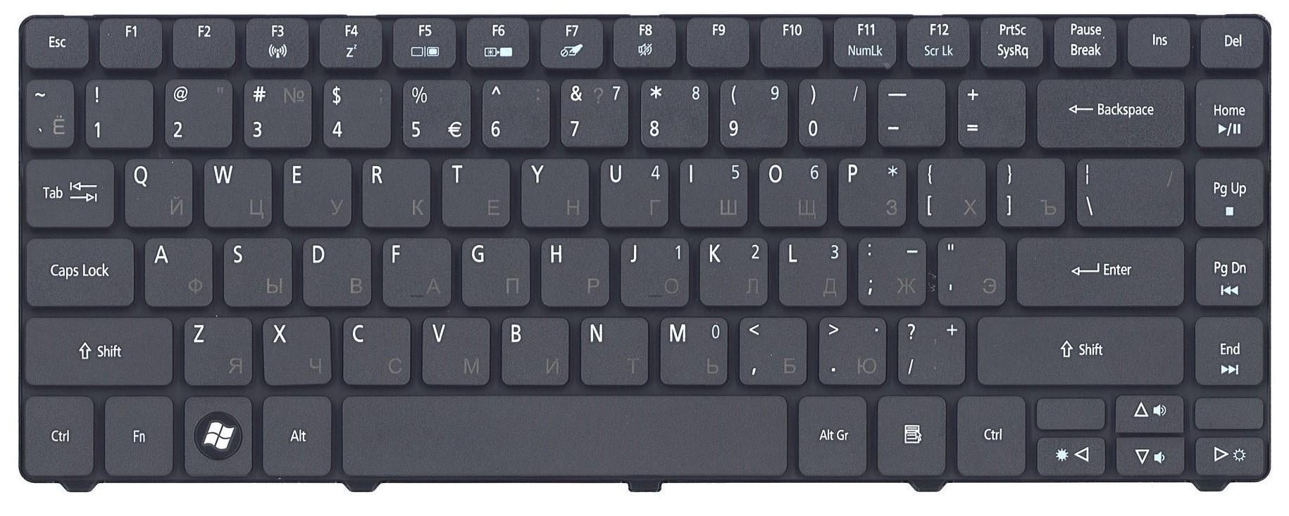 Клавіатура для ноутбука Acer Timeline 3410 Black Mat