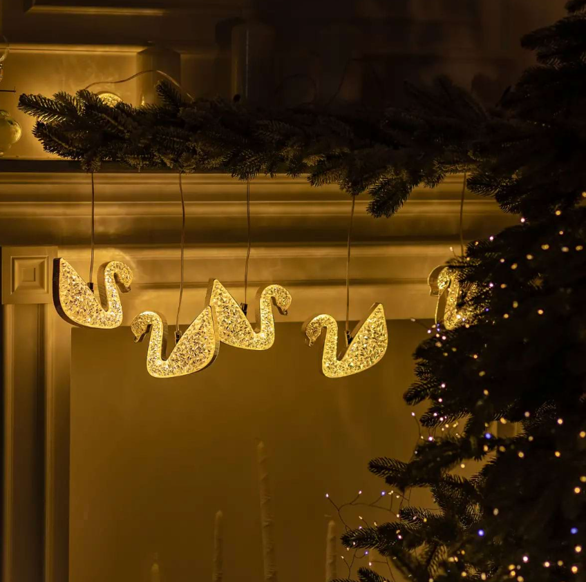 Гірлянда-штора Сваровські 3 м 6 фігур Теплий білий