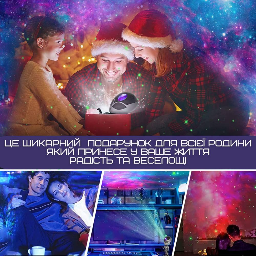 Проектор лазерный Звездного Неба AlienSUN Пришелец 8 режимов 5 уровней интенсивности с функцией повторения слов и таймером - фото 7 Проектор лазерный Звездного Неба AlienSUN Пришелец 8 режимов 5 уровней интенсивности с функцией повторения слов и таймером - фото 7