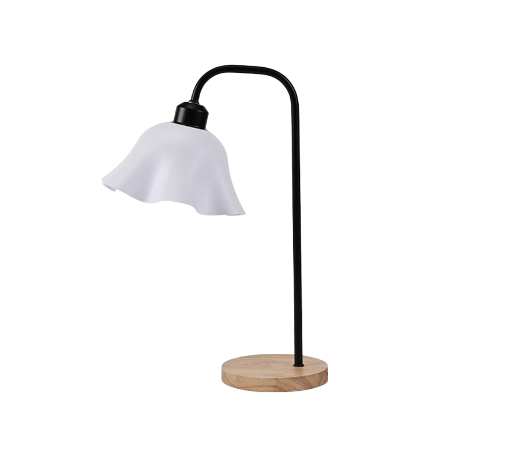 Настольная лампа Цветок с абажуром Черный (23818825)