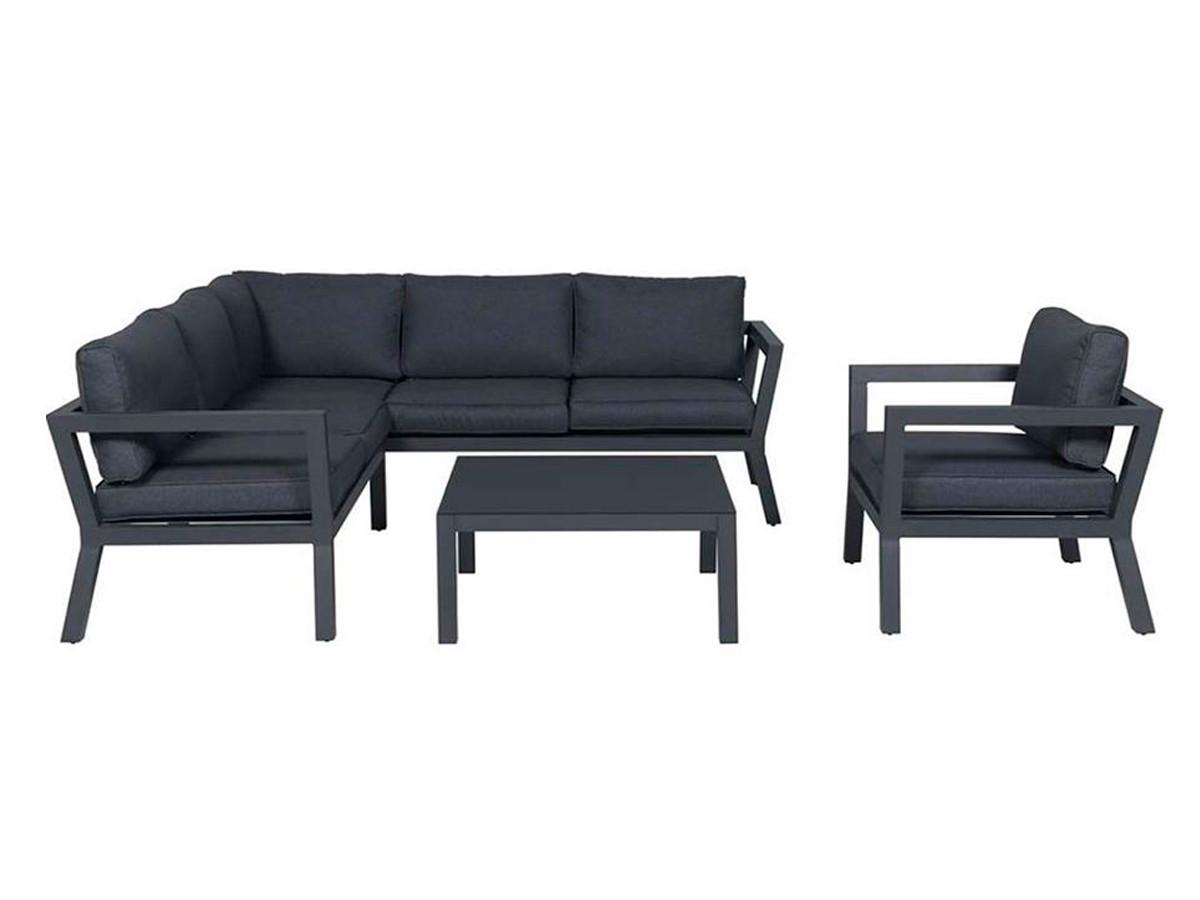 Комплект садовой мягкой мебели в стиле Loft с металлическим каркасом Черный (KS-1223)