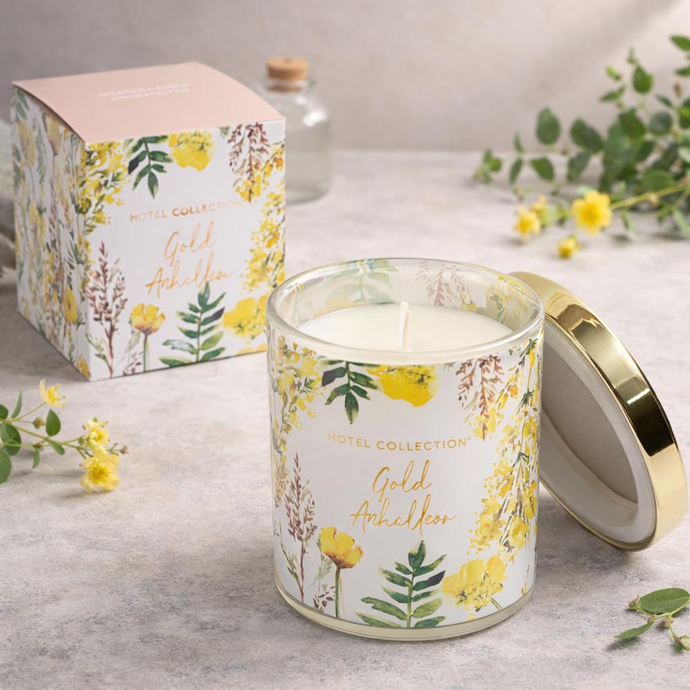 Аромасвечка в стакане с крышечкой Gold Achillea 510 г 9x7,5 см (37-120744)