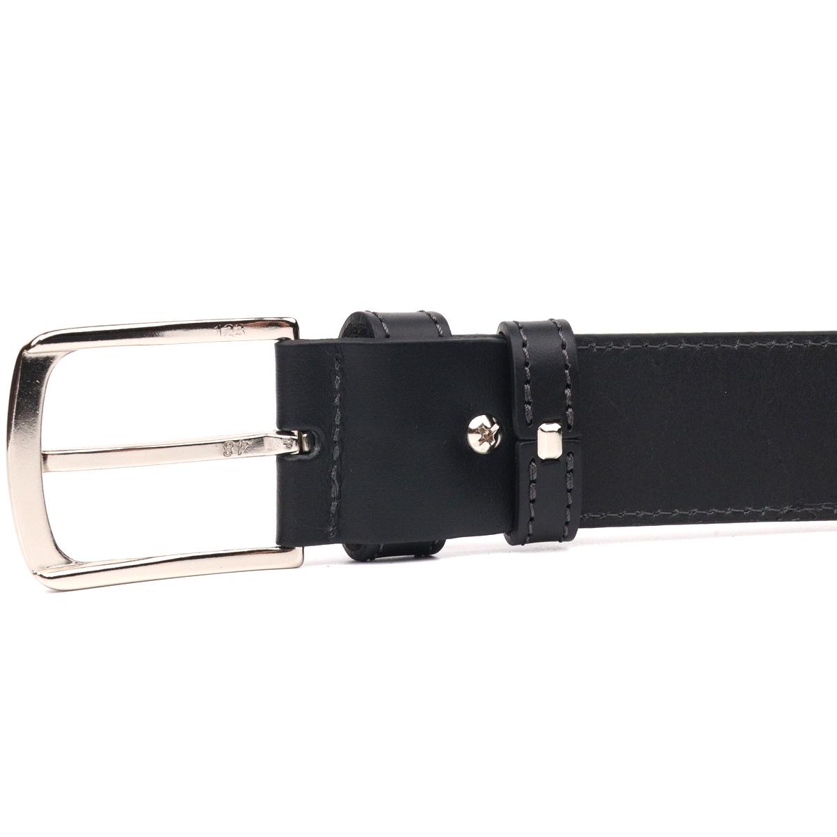 Ремень мужской кожаный Grande Pelle Leather Belt 21464 Черный - фото 3