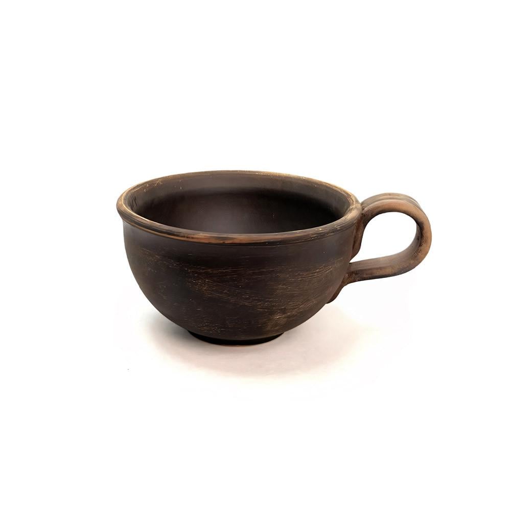 Чашка гладкая из красной глины ручная работа 200 мл (1369)