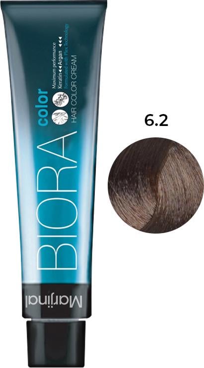 Краска для волос Biora № 6.2 с аргановым маслом и кератином 60 мл Бежевый темный блонд (29353)