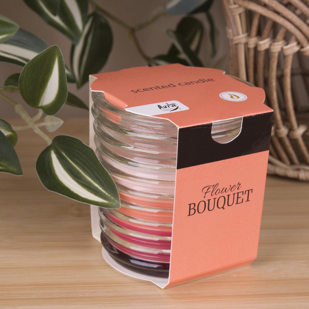 Аромасвеча Flower bouquet в ребристом стакане (3651-13)